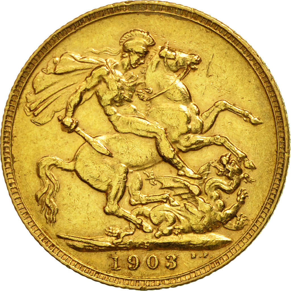 Moneda, Australia, Edward VII, Sovereign, 1903, Perth, MBC, Oro, KM:15