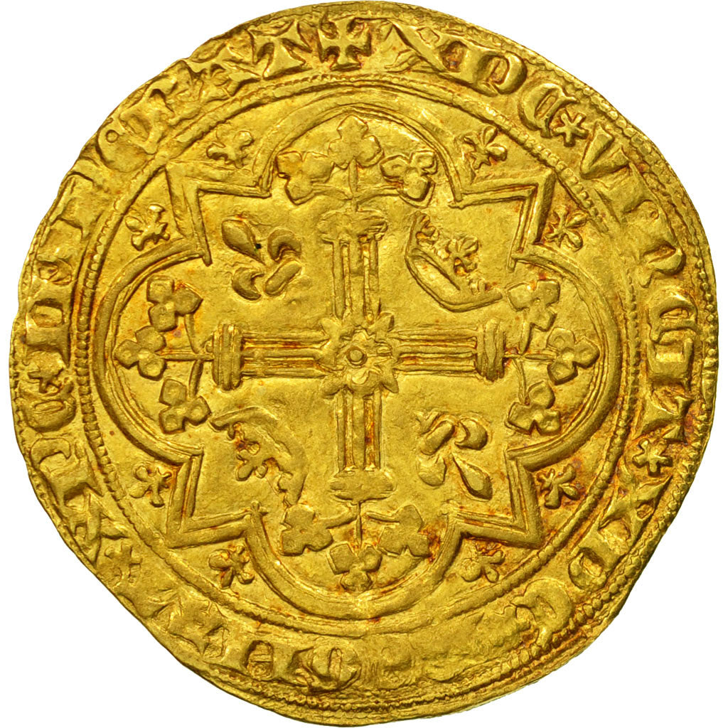 Coin, France, Charles V, Franc à pied, AU(50-53), Gold, Duplessy:360