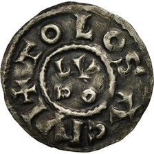 Francia, Louis II le Bègue, Denarius, Toulouse, BB+, Argento, Prou:818
