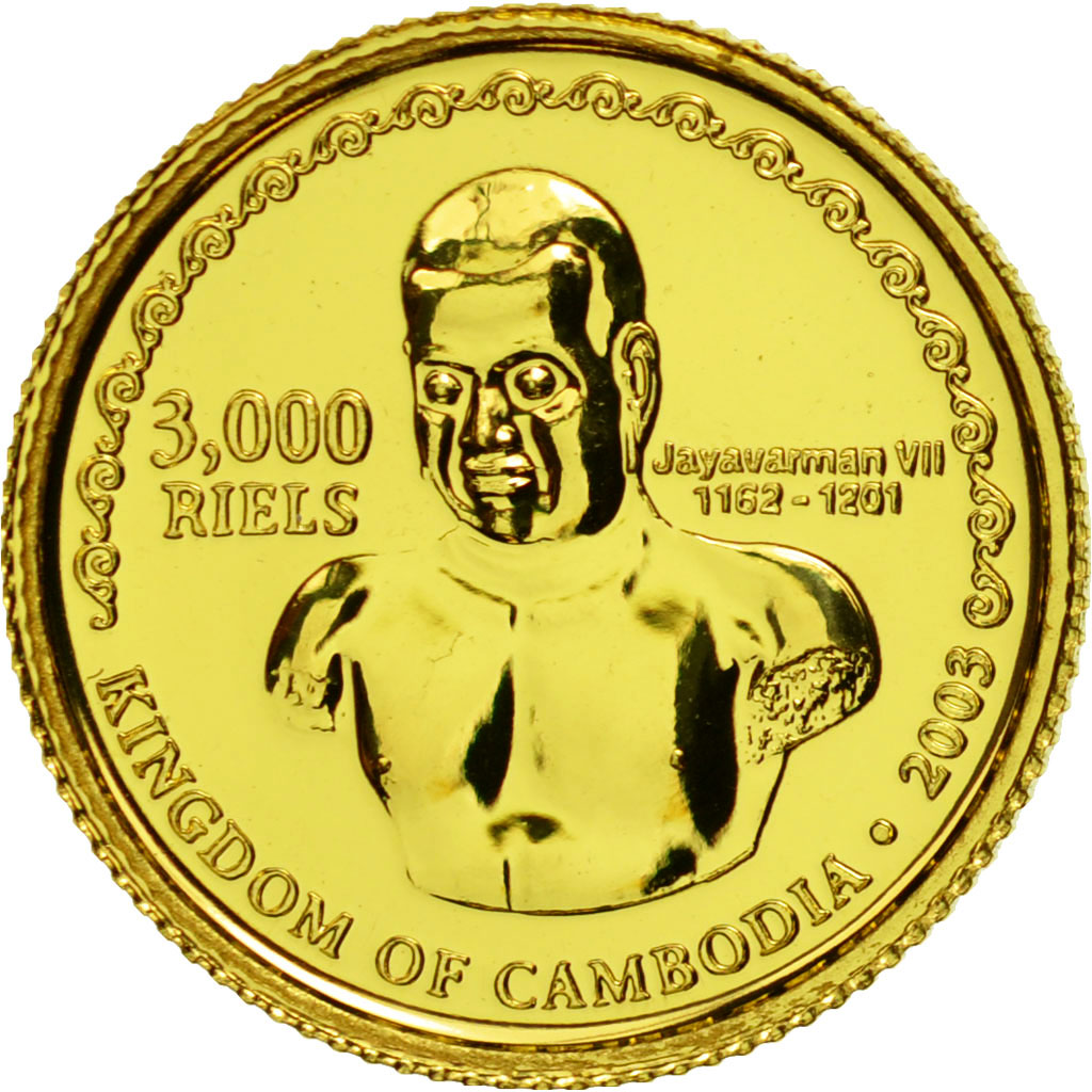 Monnaie, Cambodge, 3000 riels, 2003, FDC, Or
