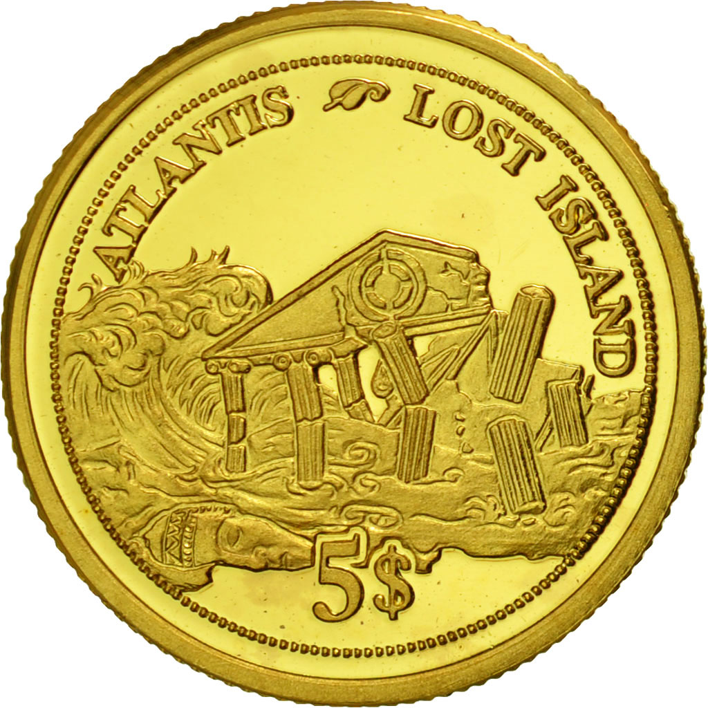 Fiji, Elizabeth II, 5 Dollars, 2006, Atlantis, MS(65-70), Gold, KM:270