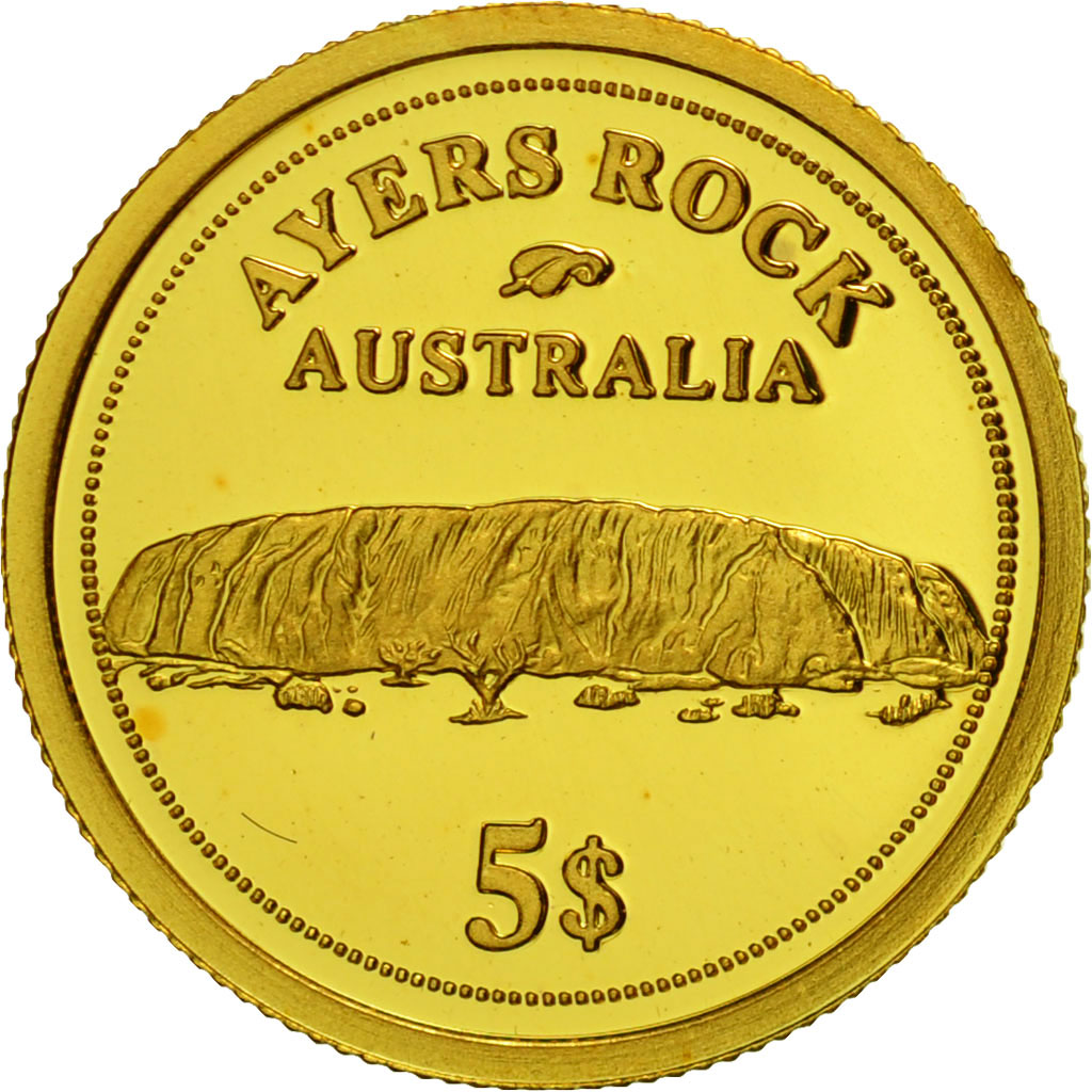 Fiji, Elizabeth II, 5 Dollars, 2006, Ayers Rock, MS(65-70), Gold, KM:271