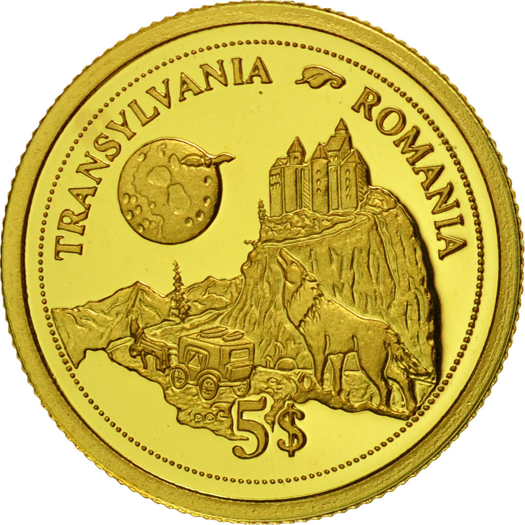 Fiji, Elizabeth II, 5 Dollars, 2006, Transylvania, STGL, Gold