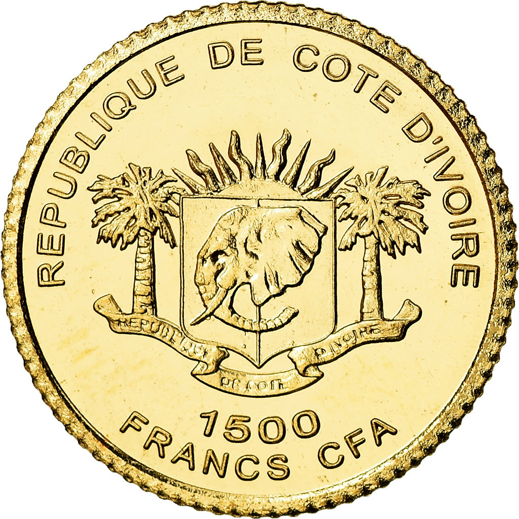 Coin, Ivory Coast, 1500 Francs CFA, 2006, MS(65-70), Gold