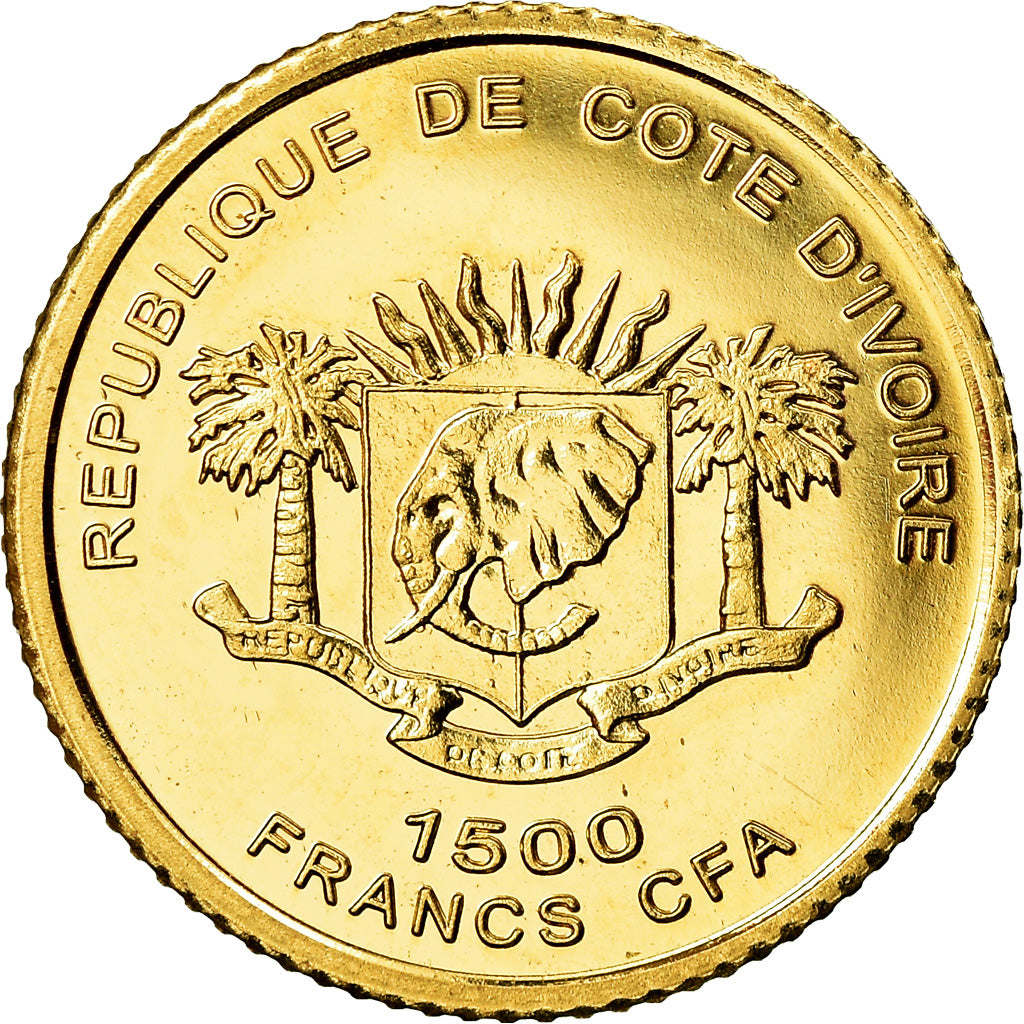 Coin, Ivory Coast, 1500 Francs CFA, 2006, MS(65-70), Gold