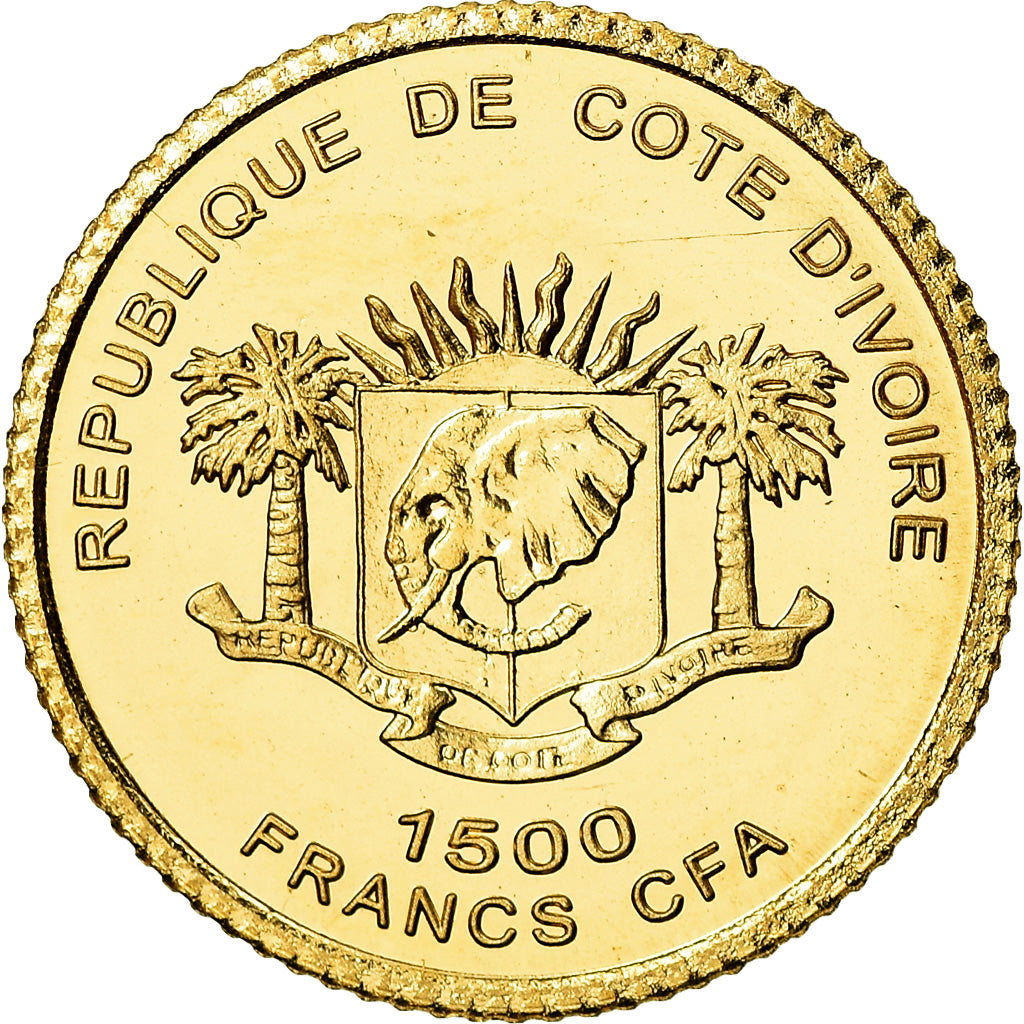 Coin, Ivory Coast, 1500 Francs CFA, 2006, MS(65-70), Gold