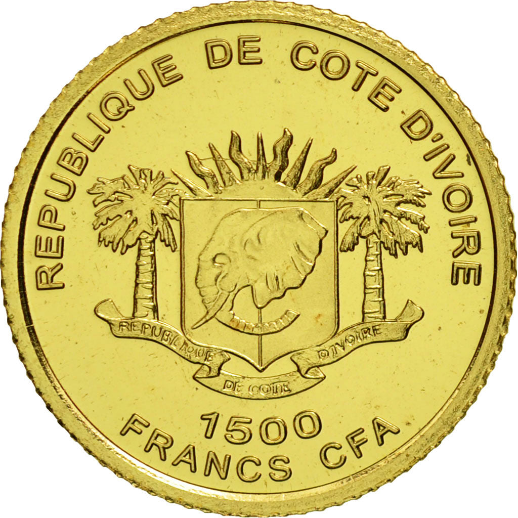 Coin, Ivory Coast, 1500 Francs CFA, 2006, MS(65-70), Gold