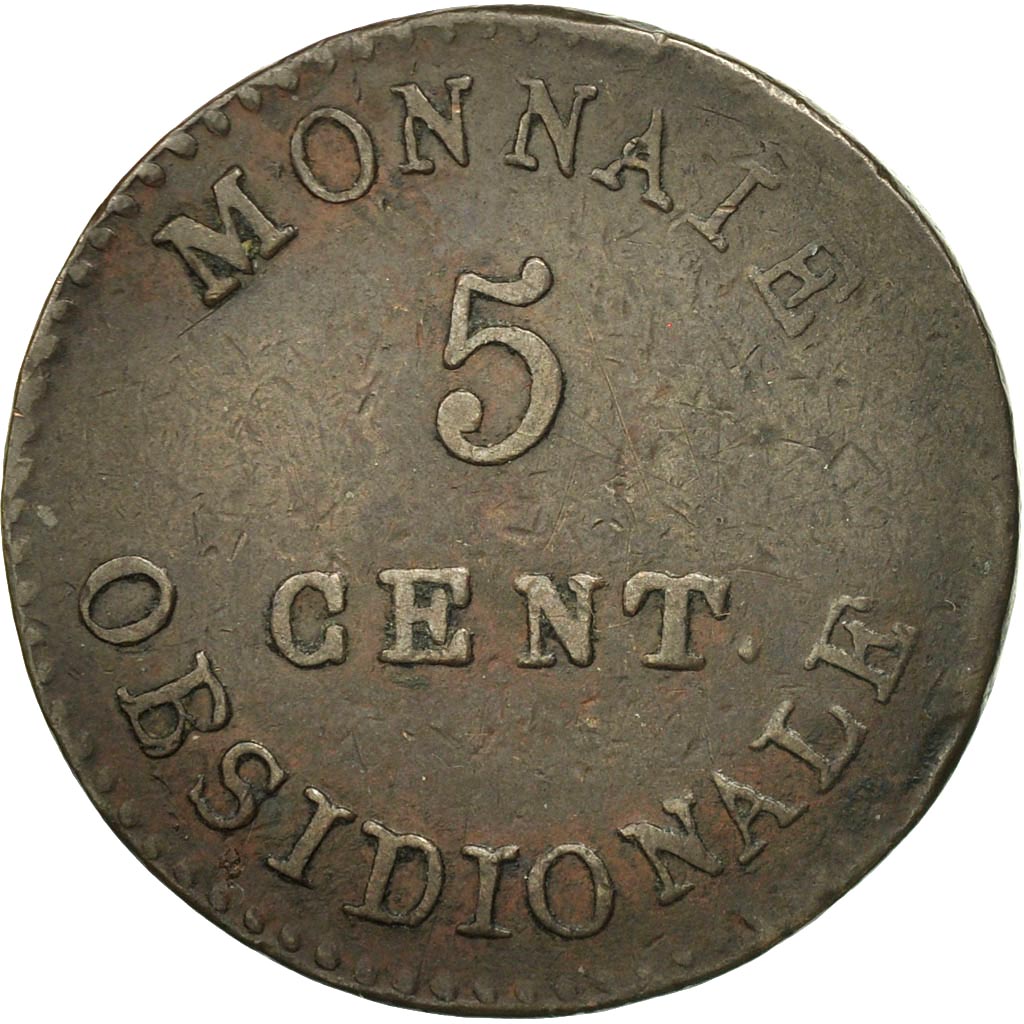 Coin, FRENCH STATES, ANTWERP, 5 Centimes, 1814, Anvers, EF(40-45), Bronze