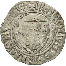Monnaie, France, Charles VI, Blanc Guénar, Romans, TB, Billon, Duplessy:377A