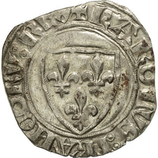 Munten, Frankrijk, Charles VI, Blanc Guénar, Romans, ZF+, Billon, Duplessy:377A