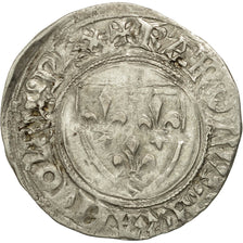 Münze, Frankreich, Charles VI, Blanc Guénar, Saint Quentin, S+, Billon