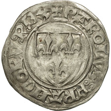 France, Charles VI, Blanc Guénar, Saint Quentin, EF(40-45), Billon