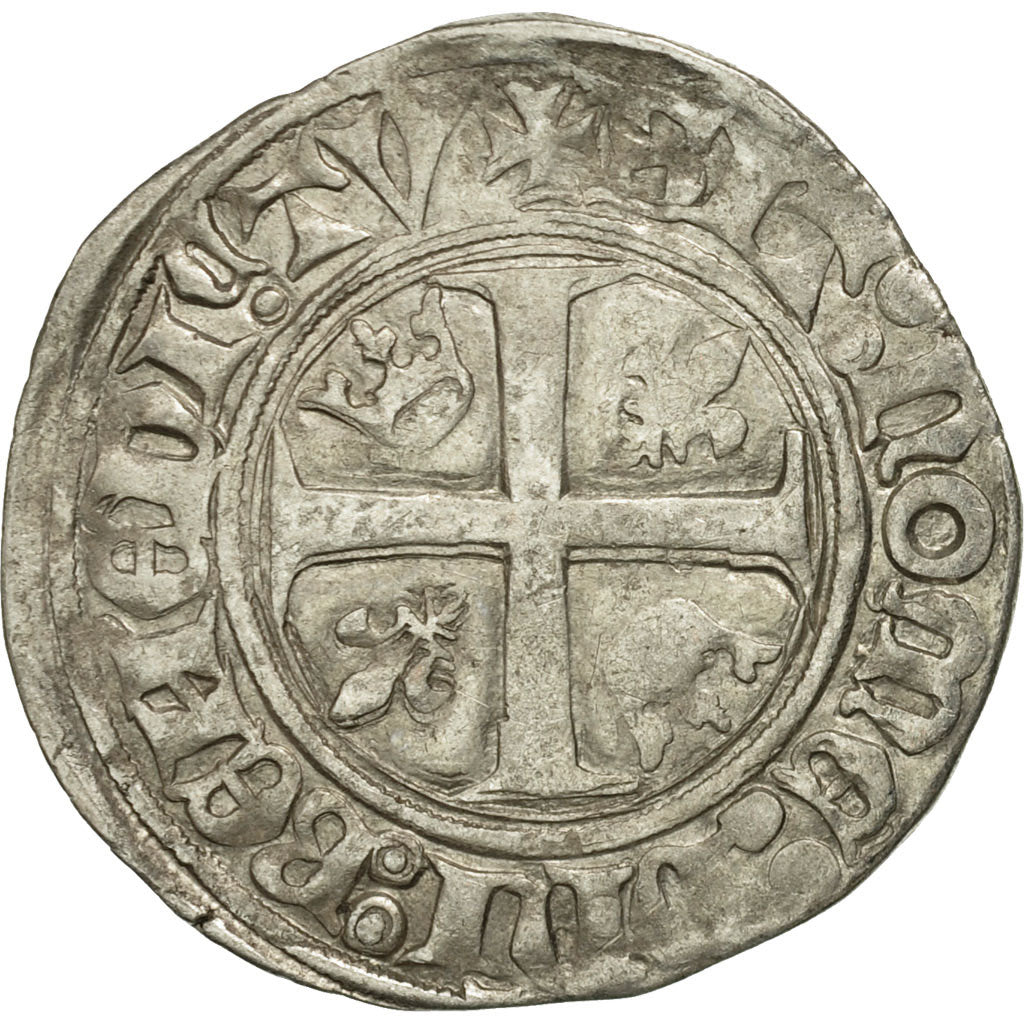 France, Charles VI, Blanc Guénar, Saint Quentin, EF(40-45), Billon