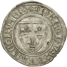 France, Charles VI, Blanc Guénar, Tournai, VF(30-35), Billon, Duplessy:377A