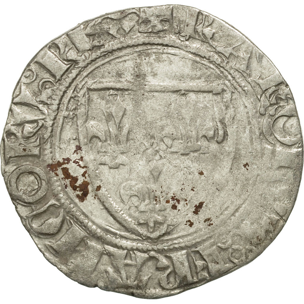 Moneta, Francia, Charles VI, Blanc Guénar, Cremieu, MB+, Biglione