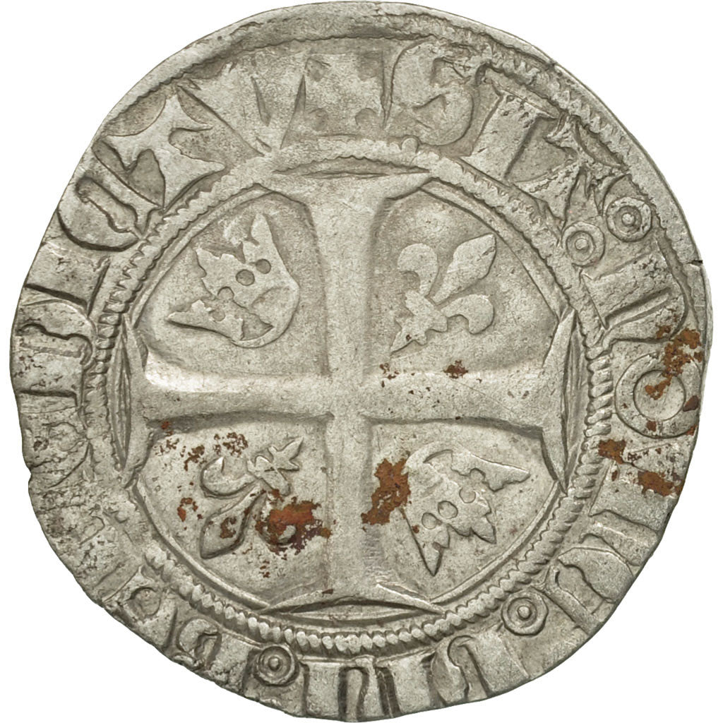 Moneta, Francia, Charles VI, Blanc Guénar, Cremieu, MB+, Biglione