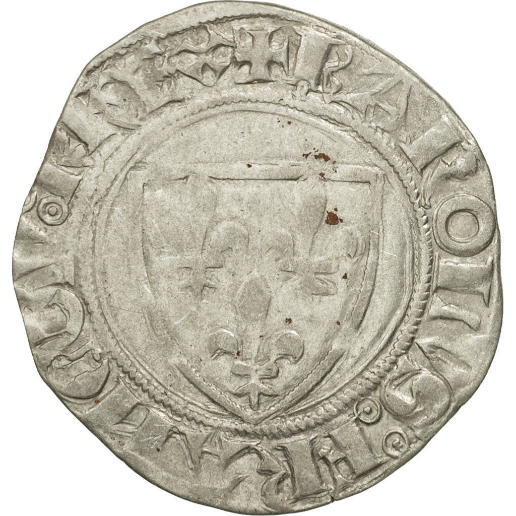 Coin, France, Charles VI, Blanc Guénar, Cremieu, VF(30-35), Billon
