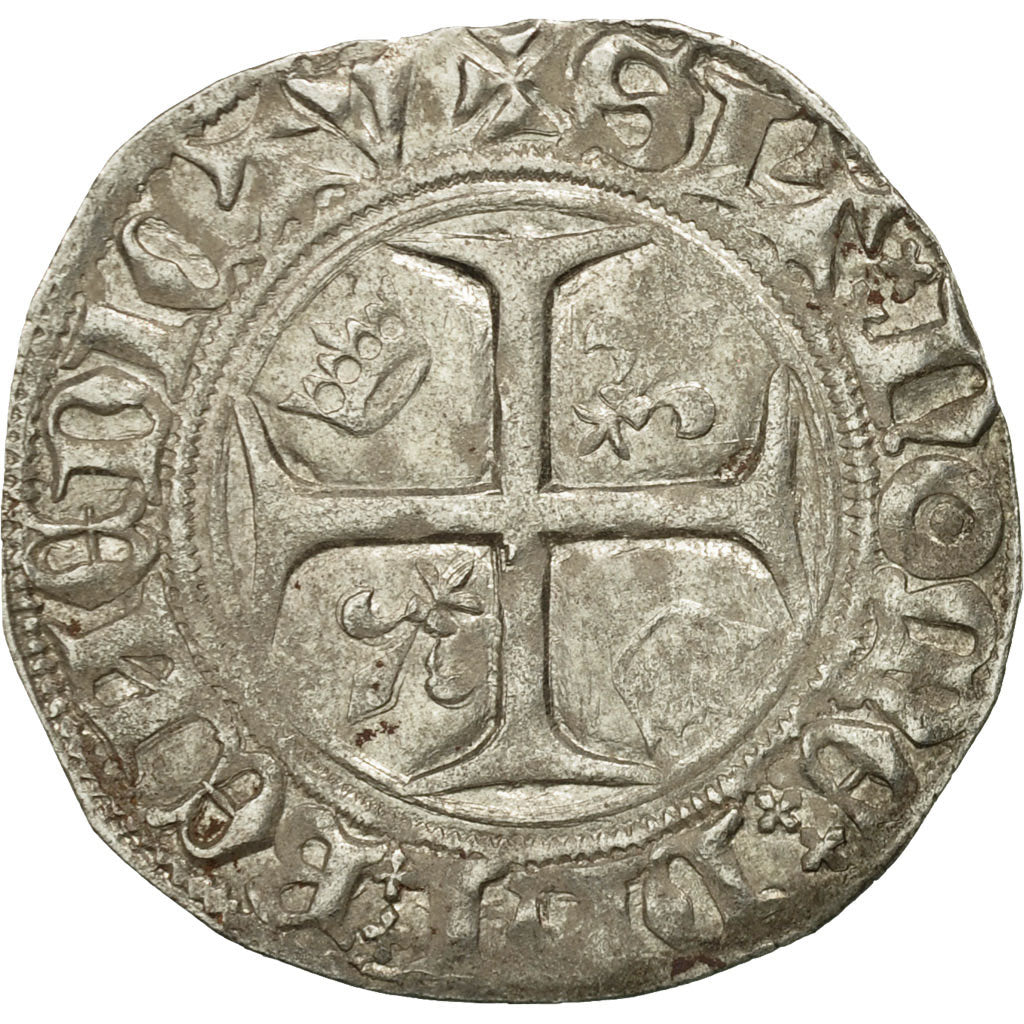 Moneta, Francia, Charles VI, Blanc Guénar, Sainte-Ménéhould, BB+, Biglione