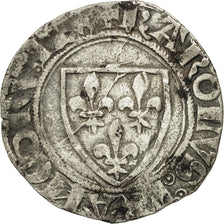 France, Charles VI, Blanc Guénar, Cremieu, VF(30-35), Billon, Duplessy:377A