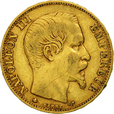 Moneta, Francia, Napoleon III, Napoléon III, 20 Francs, 1859, Strasbourg, BB