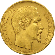 France, Napoleon III, 20 Francs, 1854, Paris, AU(50-53), Gold, KM:781.1