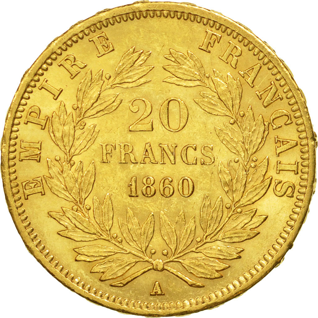 Monnaie, France, Napoleon III, Napoléon III, 20 Francs, 1860, Paris, TTB+, Or