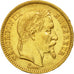 Moneda, Francia, Napoleon III, Napoléon III, 20 Francs, 1863, Strasbourg, MBC