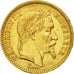Moneda, Francia, Napoleon III, Napoléon III, 20 Francs, 1863, Strasbourg, MBC