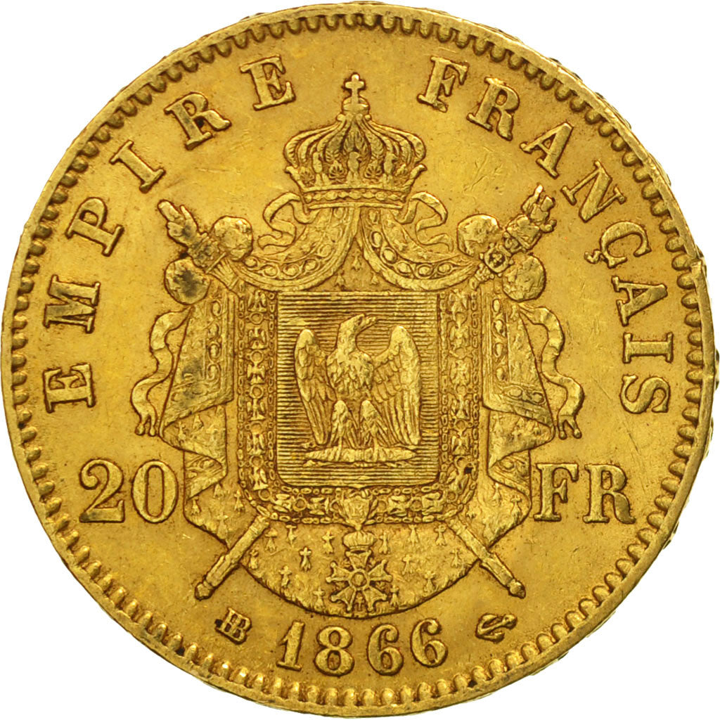 Münze, Frankreich, Napoleon III, Napoléon III, 20 Francs, 1866, Strasbourg