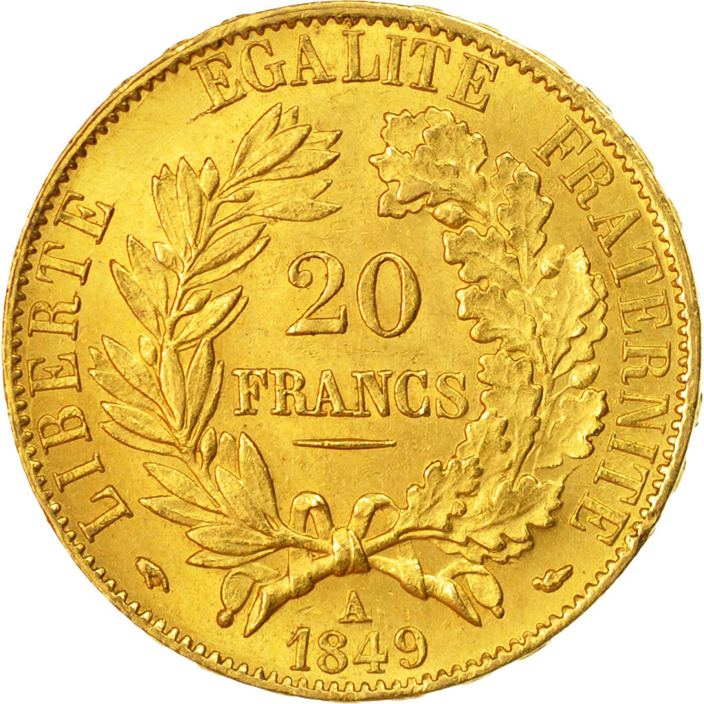 Francia, Cérès, 20 Francs, 1849, Paris, SPL-, Oro, KM:762, Gadoury:1059