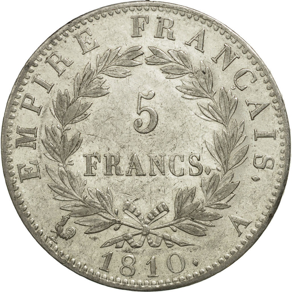 France, Napoléon I, 5 Francs, 1810, Paris, EF(40-45), Silver, KM:694.1