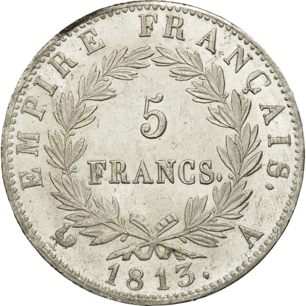 France, Napoléon I, 5 Francs, 1813, Paris, AU(55-58), Silver, KM:694.1