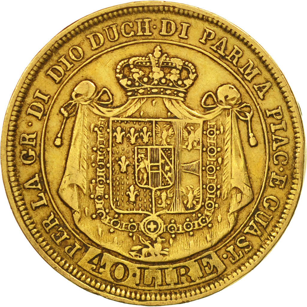 ITALIAN STATES, PARMA, Maria Luigia, 40 Lire, 1815, Parma, VF(30-35), Gold