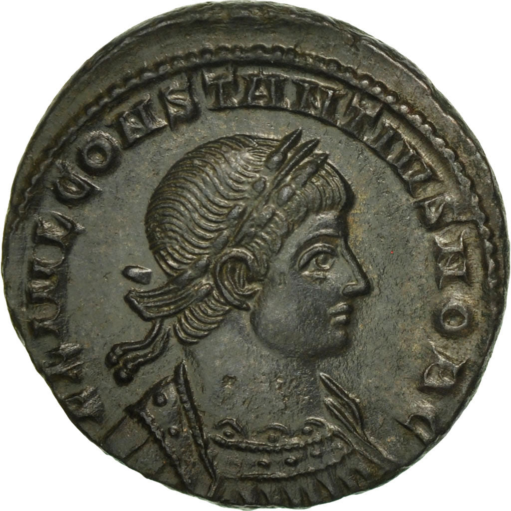Coin, Constantius II, Follis, Siscia, MS(63), Bronze, RIC:237