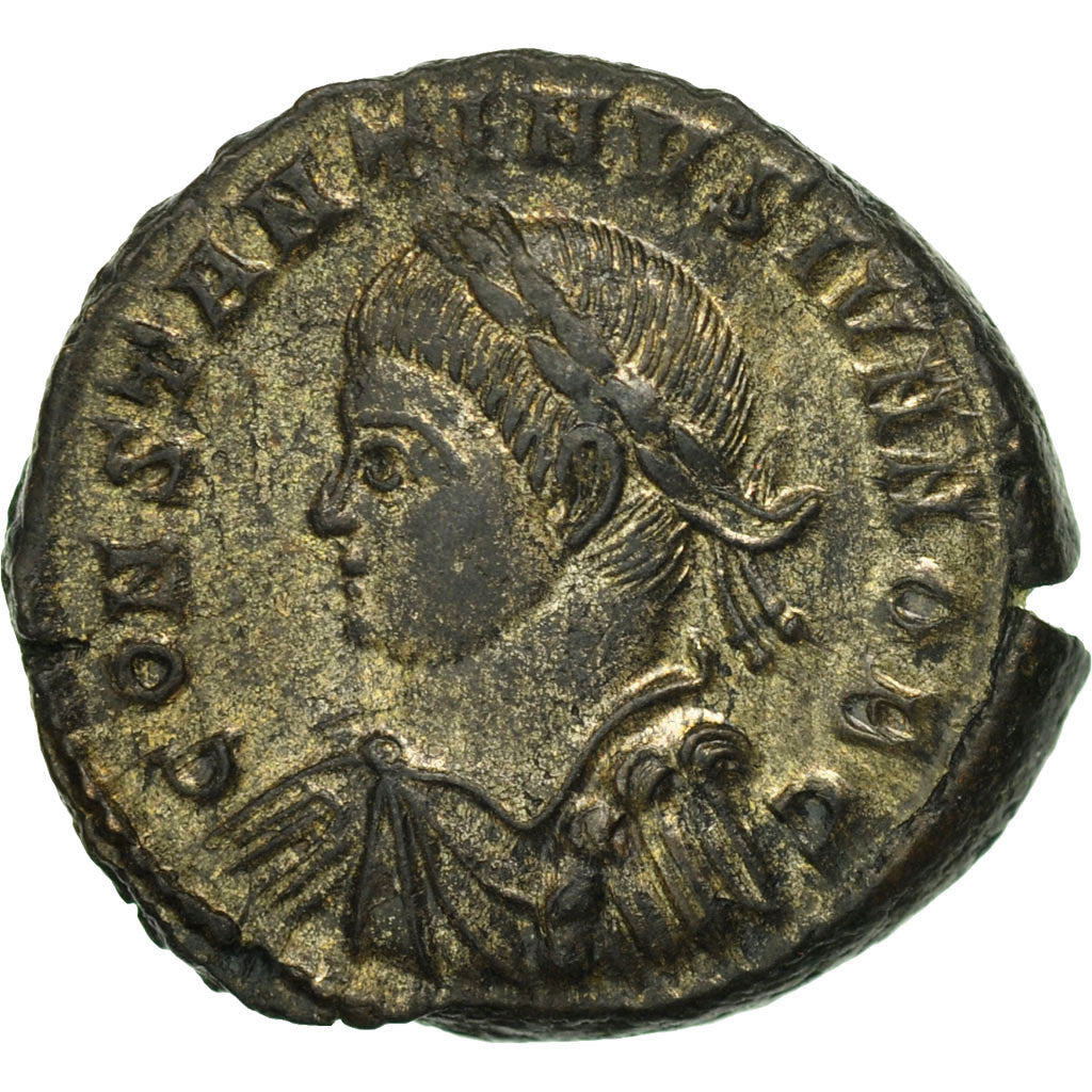 Coin, Constantine II, Follis, Trier, MS(64), Bronze, RIC:455