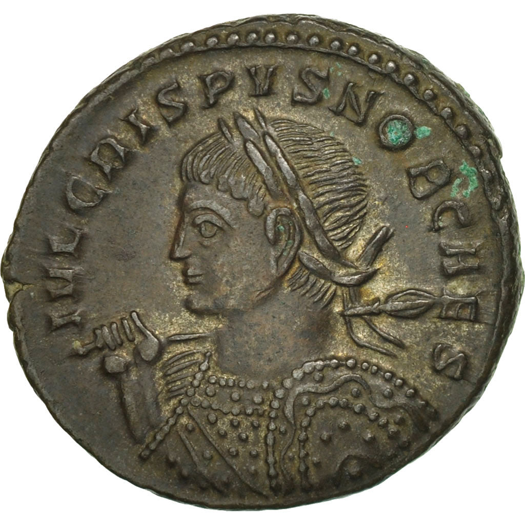 Coin, Crispus, Follis, Trier, MS(63), Bronze, RIC:347
