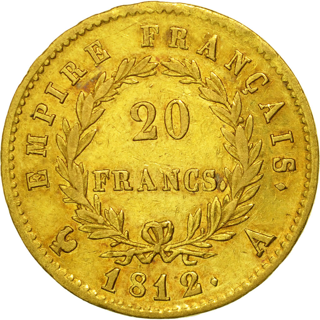 Francia, Napoléon I, 20 Francs, 1812, Paris, MBC, Oro, KM:695.1, Gadoury:1025