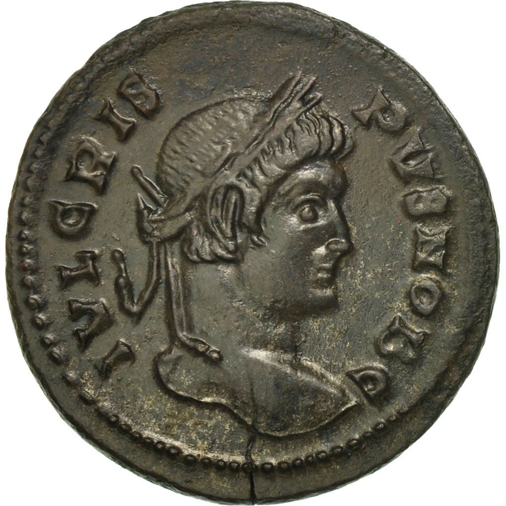 Moneta, Crispus, Follis, Lyons, SPL, Bronzo, RIC:215