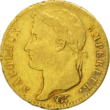 France, Napoleon I, 20 Francs, 1815, Paris, TB+, Or, KM:705.1, Gadoury:1025a