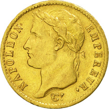 Francia, Napoléon I, 20 Francs, 1814, Paris, BB+, Oro, KM:695.1, Gadoury:1025