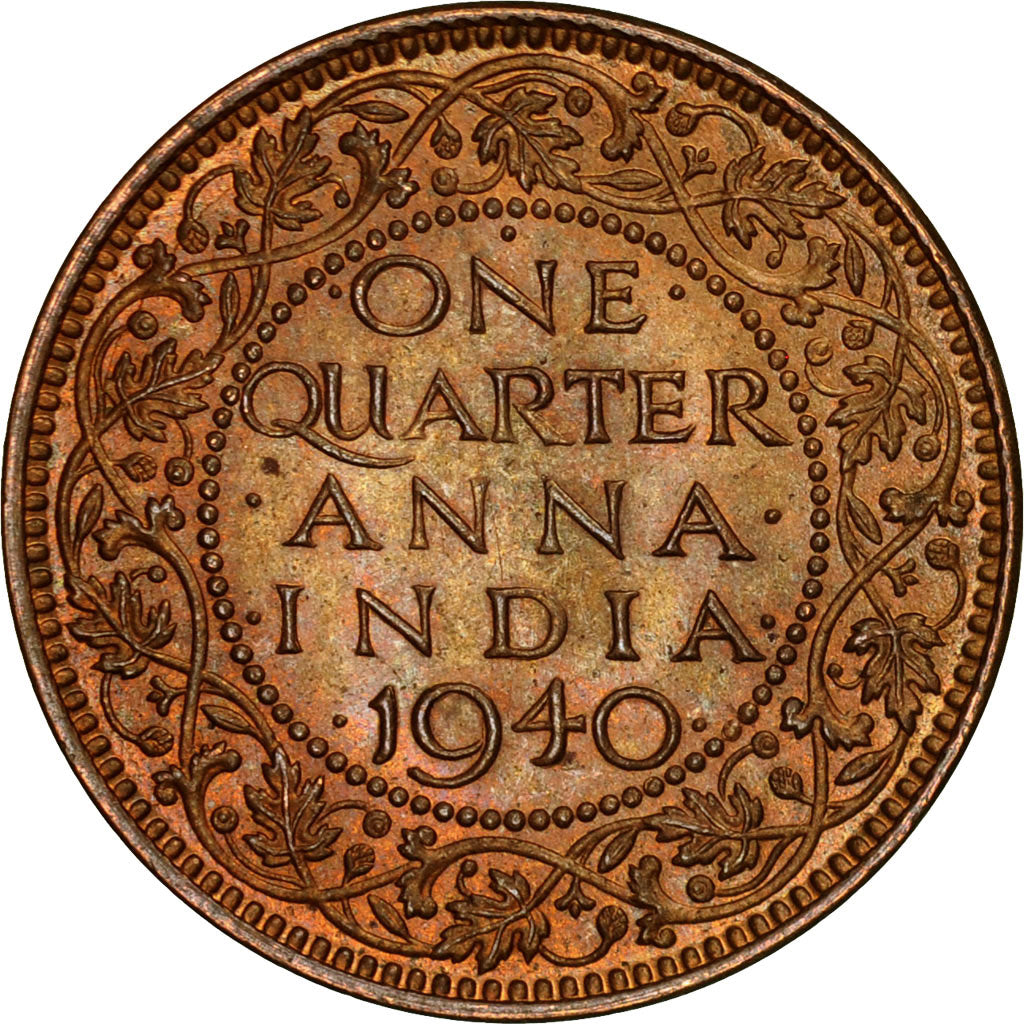 Monnaie, INDIA-BRITISH, George VI, 1/4 Anna, 1940, Bombay, FDC, Bronze, KM:530