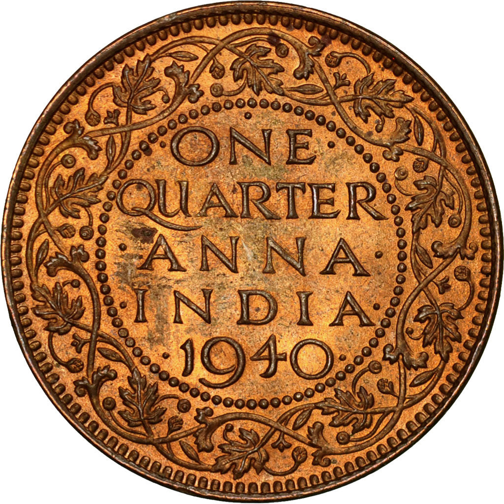 Monnaie, INDIA-BRITISH, George VI, 1/4 Anna, 1940, Bombay, SPL+, Bronze, KM:530