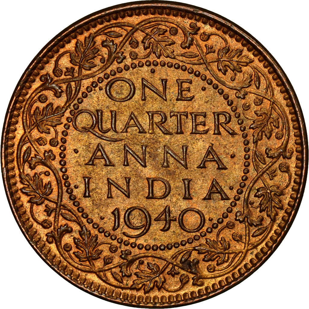 Moneta, INDIA - BRITANNICA, George VI, 1/4 Anna, 1940, Bombay, FDC, Bronzo