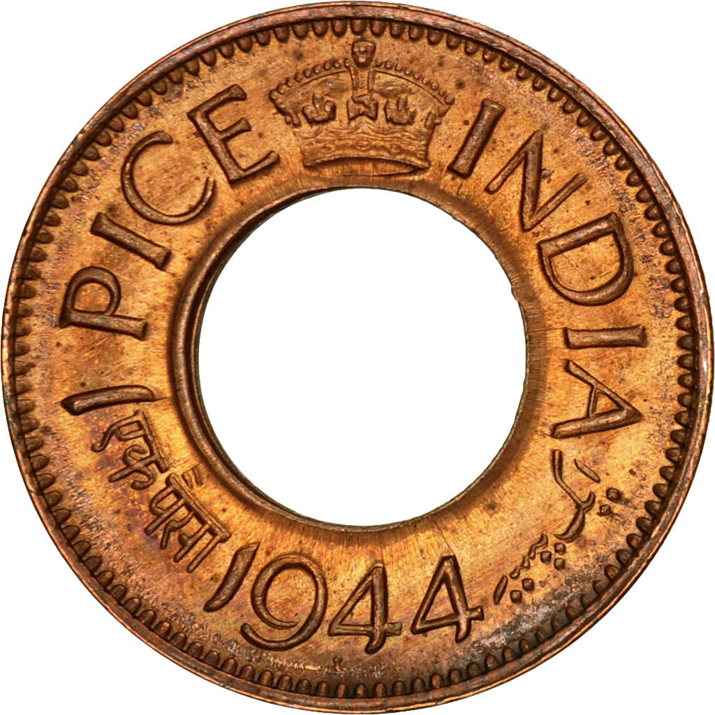 INDIA-BRITISH, George VI, Pice, 1944, Pretoria, MS(65-70), Bronze, KM:533