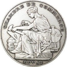 Francja, Token, Chambre de commerce de Douai, MS(63), Brąz posrebrzany