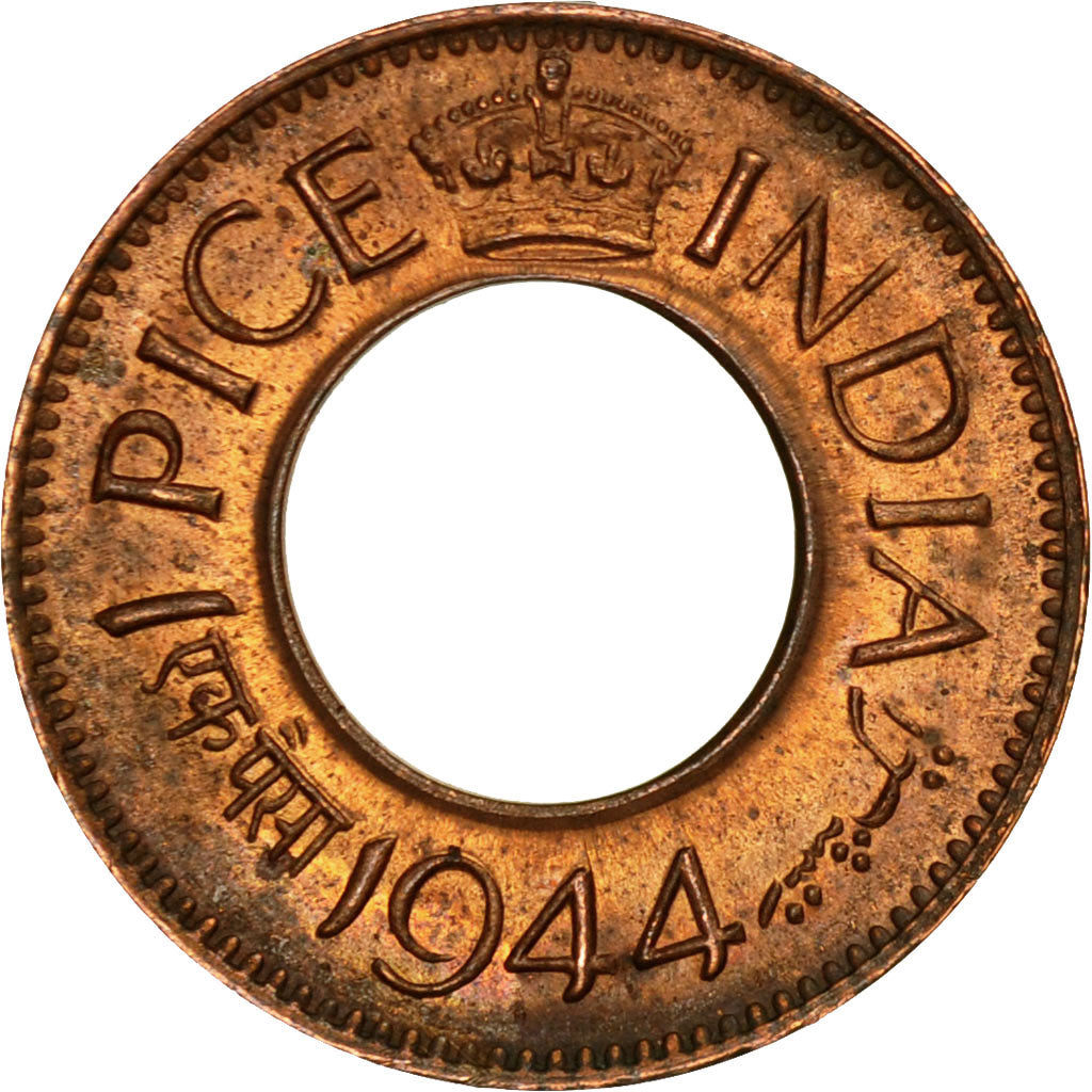 INDIA-BRITISH, George VI, Pice, 1944, Pretoria, MS(64), Bronze, KM:533