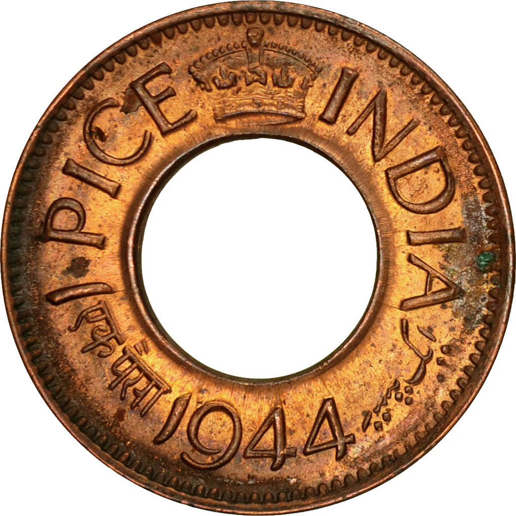 Coin, INDIA-BRITISH, George VI, Pice, 1944, Pretoria, MS(64), Bronze, KM:533