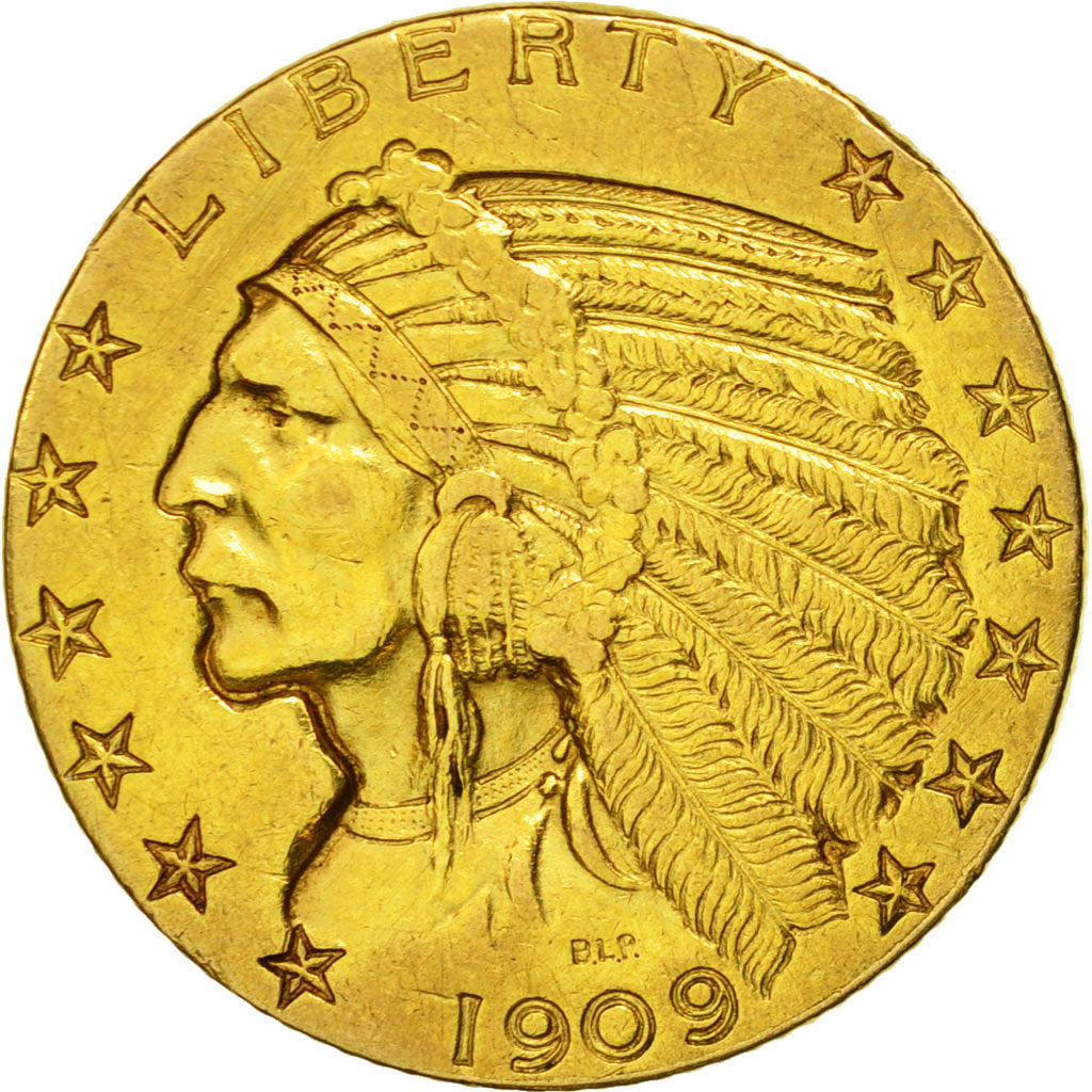 United States, Indian Head, $5, 1909, Denver, AU(50-53), Gold, KM:129