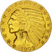 United States, Indian Head, $5, 1909, Denver, AU(50-53), Gold, KM:129