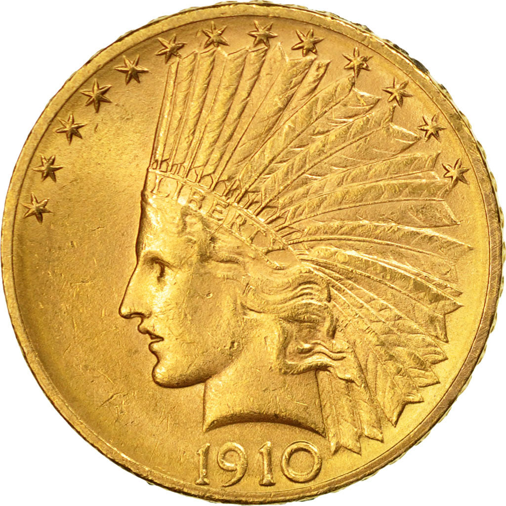 États-Unis, Indian Head, $10, Eagle, 1910, U.S. Mint, Denver, SUP+, Or, KM:130
